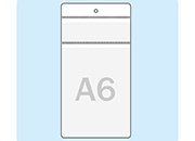 legatoria Busta a U. foro 105x148mm(A6) TRASPARENTE, foro 3mm, in PVC morbido da 180 micron. Aperta sul lato corto. Contiene fogli formato A6 (105x148mm). Formato esterno (115x230mm) con tasca aggiuntiva 45x115mm  LEG4242