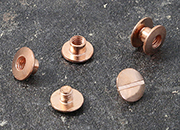 legatoria Viti sepolte rilegatura, RAMATE, 3mm lunghezza 3mm, testa diametro 10mm, tubetto diametro 5mm, una testa fissa ed una mobile. Per lunghezza, si intende la distanza INTERNA tra le due teste, che corrisponde allo spessore del volume da rilegare.