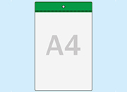 legatoria Busta a U. foro 210x297mm(A4) VERDE, con lato sporgente e con foro da 5mm per lappensione, in PVC morbido da 140 micron, aperta sul lato corto. Contiene fogli formato A4 (21x30cm). Formato esterno 220x340mm. Senza patella di chiusura LEG4275