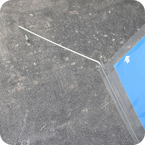 legatoria Busta rinforzata. 187x115 lato lungo TRASPARENTE, con rinforzi metallici 153mm, senza pattella di chiusura, aperta sul lato lungo, in PVC flessibile 140 micron, per inserire fogli formato A6.