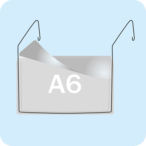 legatoria Busta rinforzata. 187x115 lato lungo TRASPARENTE, con rinforzi metallici 153mm, con pattella di chiusura, aperta sul lato lungo, in PVC flessibile 140 micron, per inserire fogli formato A6.