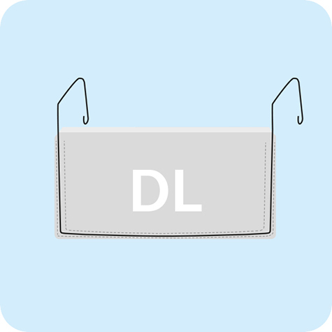 legatoria Busta rinforzata. 245x124 lato lungo TRASPARENTE, con rinforzi metallici, senza pattella di chiusura, aperta sul lato lungo, in PVC flessibile 140 micron, per inserire fogli formato 222x78mm.