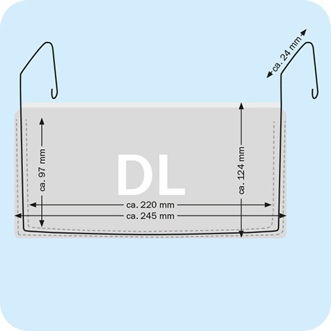 legatoria Busta rinforzata. 245x124 lato lungo TRASPARENTE, con rinforzi metallici, senza pattella di chiusura, aperta sul lato lungo, in PVC flessibile 140 micron, per inserire fogli formato 222x78mm.