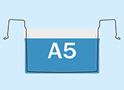 legatoria Busta rinforzata. A5 lato lungo BLU TRASPARENTE, con rinforzi metallici, senza pattella di chiusura, aperta sul lato corto, in PVC flessibile 140 micron, per inserire fogli formato A5 (148x210cm) LEG4284