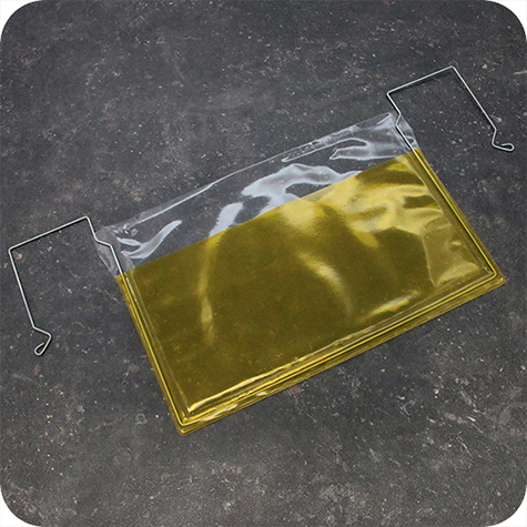 legatoria Busta rinforzata. A5 lato lungo GIALLO TRASPARENTE, con rinforzi metallici, senza pattella di chiusura, aperta sul lato corto, in PVC flessibile 140 micron, per inserire fogli formato A5 (148x210cm).