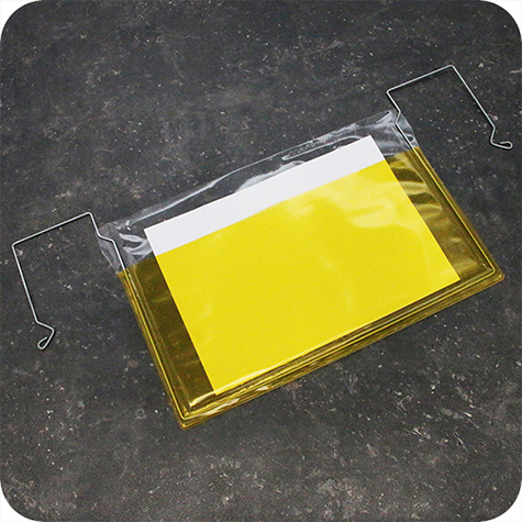 legatoria Busta rinforzata. A5 lato lungo GIALLO TRASPARENTE, con rinforzi metallici, senza pattella di chiusura, aperta sul lato corto, in PVC flessibile 140 micron, per inserire fogli formato A5 (148x210cm).