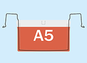 legatoria Busta rinforzata. A5 lato lungo ROSSO TRASPARENTE, con rinforzi metallici, senza pattella di chiusura, aperta sul lato corto, in PVC flessibile 140 micron, per inserire fogli formato A5 (148x210cm) LEG4287