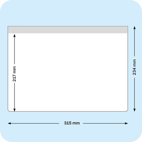legatoria Busta magnetica, A4. Aperta sul lato lungo GIALLA. 315x217-234mm. Con striscia magnetica posteriore 300x30mm. Lato superiore In PVC trasparente morbido da 200 micron. Lato inferiore in PVC verdeda 300 micron.