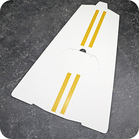 legatoria Piedino DOPPIO,posterioreA2 (210x570mm) BIANCO. Ideale per realizzare cartelli espositivi da banco. Cartone spesso 2mm, con doppio strip autoadesivo .