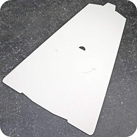 legatoria Piedino DOPPIO,�posteriore�A2 (210x570mm) BIANCO. Ideale per realizzare cartelli espositivi da banco. Cartone spesso 2mm, con doppio strip autoadesivo .