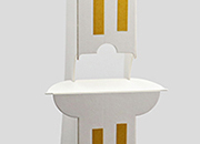 legatoria Piedino DOPPIO,posterioreA1 (480x800mm) BIANCO. Ideale per realizzare cartelli espositivi da banco. Cartone spesso 2mm, con doppio strip autoadesivo  LEG4307