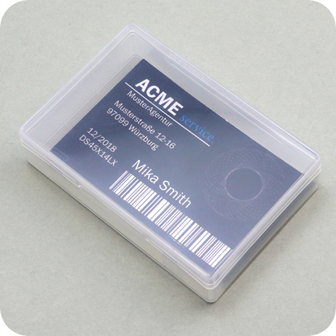 legatoria Portabiglietti da visita 93x64x23mm TRASPARENTE, in polipropilene, meccanismo richiudibile.