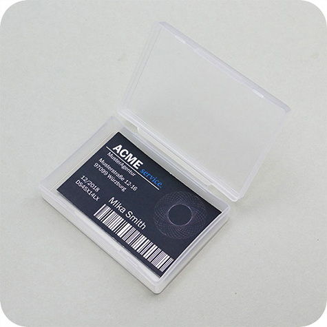 legatoria Portabiglietti da visita 93x64x23mm TRASPARENTE, in polipropilene, meccanismo richiudibile.