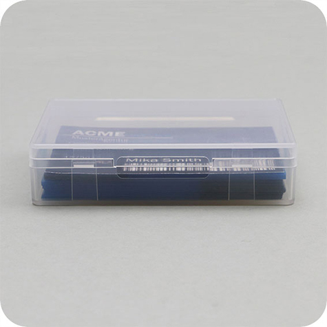 legatoria Portabiglietti da visita 93x64x23mm TRASPARENTE, in polipropilene, meccanismo richiudibile.