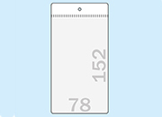 legatoria Busta U. foro. 78x152mm TRASPARENTE, con lato sporgente e con foro da 5mm per lappensione, in PCV morbido da 140 micron, aperta sul lato corto. Formato esterno 87x162mm. Senza patella di chiusura.