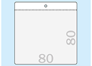 legatoria Busta U. foro. 80x80mm TRASPARENTE, con lato sporgente e con foro da 5mm per lappensione, in PCV morbido da 140 micron, aperta sul lato corto. Formato esterno 90x90mm. Senza patella di chiusura.