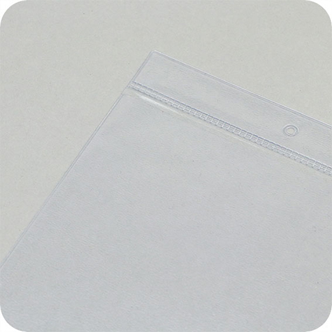 legatoria Busta U. foro. 120x230mm TRASPARENTE, con lato sporgente e con foro da 5mm per l�appensione, in PCV morbido da 180 micron, aperta sul lato corto. Formato esterno 130x240mm. Senza patella di chiusura.