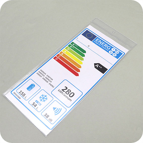 legatoria Busta U. foro. 120x230mm TRASPARENTE, con lato sporgente e con foro da 5mm per l�appensione, in PCV morbido da 180 micron, aperta sul lato corto. Formato esterno 130x240mm. Senza patella di chiusura.