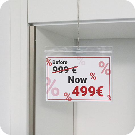 legatoria Busta APPENDIBILE 148x210mm(A5). LANDSCAPE TRASPARENTE, con lato sporgente e con foro da 5mm per lappensione, in PVC morbido da 180 micron, aperta sul lato lungo. Contiene fogli formato A5 (15x21cm). Formato esterno 157x228mm. Senza patella di chiusura.