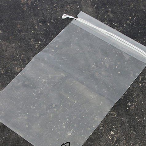 legatoria Sacchetto chiusura a laccio. 100x120mm TRASPARENTE, in polietilene da 50 micron, aperto sul lato corto.