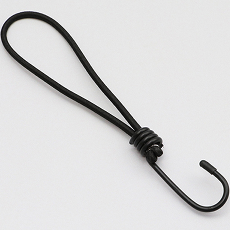legatoria TendiTelo, NERO GancioMetallico  200mm Cordino elastico intrecciato in polietilene, spessore 6mm.