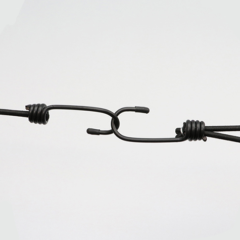 legatoria TendiTelo, NERO GancioMetallico  200mm Cordino elastico intrecciato in polietilene, spessore 6mm.