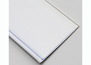 legatoria Binario porta prezzo 30x1000mm TRASPARENTE a fondo BIANCO, autoadesivo in PVC LEG4371