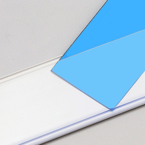 legatoria Binario porta prezzo 30x1000mm TRASPARENTE a fondo BIANCO, autoadesivo in PVC.