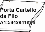 legatoria PortaLocandinaAppendivile A1orizzontale 594x841mm PortaCartello TRASPARENTE, con 2 FORI per appensione (5mm), formato A1 (594x841mm). In PVC rigido da 400 micron antiriflesso LEG4393