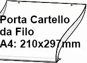 legatoria PortaLocandinaAppendivile Orizzontale 210x297mm PortaCartello TRASPARENTE, con 2 FORI per appensione (5mm), formato A4 (210x297mm). In PVC rigido da 400 micron antiriflesso LEG4398