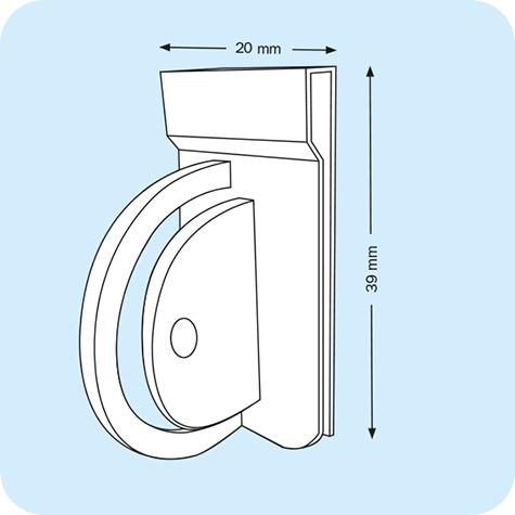 legatoria Elemento di congiunzione 20x39mm TRASPARENTE, per binari portaprezzi .