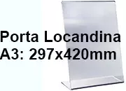 legatoria PortaLocandinaPlexiglass, DaTavoloMonofacciale, A3verticale, 297x420 mm PortaCartello TRASPARENTE, in plexiglass da 1,5mm, formato A3 (299x425mm) a disposizione vericale LEG4440