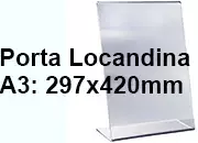 legatoria PortaLocandinaPlexiglass, DaTavoloMonofacciale, A3verticale, 297x420 mm PortaCartello TRASPARENTE, in plexiglass da 1,5mm, formato A3 (299x425mm) a disposizione vericale.