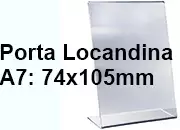 legatoria PortaLocandinaPlexiglass, DaTavoloMonofacciale, A7verticale, 74x105mm PortaCartello TRASPARENTE, in Plexiglass da 1,5mm, formato A7 (75x106 mm) a disposizione verticale LEG4441