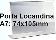 legatoria PortaLocandinaPlexiglass, DaTavoloMonofacciale, A7orizzontale, 74x105mm PortaCartello TRASPARENTE, in Plexiglass da 1,5mm, formato A7 (75106mm) a disposizione orizzontale LEG4442