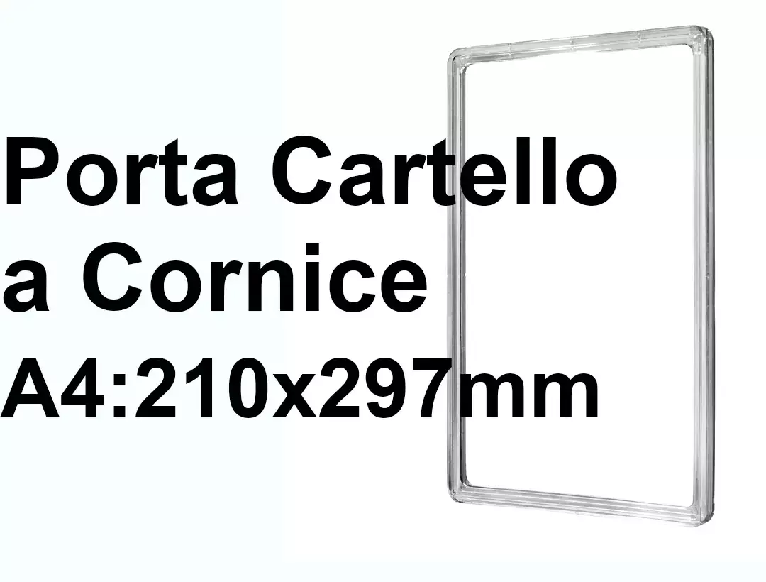 legatoria CornicePerLocandina, A4(210x297mm), TRASPARENTE Cornici di Plastica per cartelli o locandine. Dimensioni esterne 212x303mm, dimensioni riquadro interno 190x280mm. Angoli arrotondati..