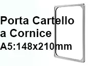 legatoria CornicePerLocandina, A5(148x210mm), GRIGIO Cornici di Plastica per cartelli o locandine. Dimensioni esterne 155x218mm, dimensioni riquadro interno 130x195mm. Angoli arrotondati..