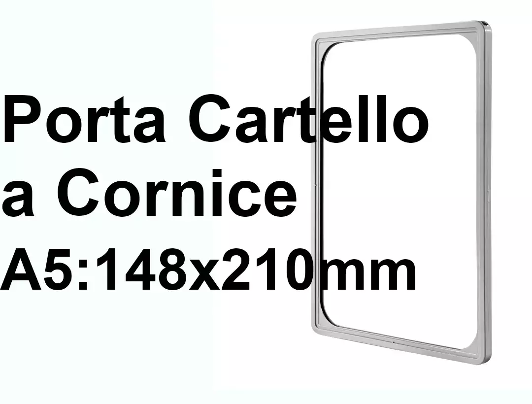 legatoria CornicePerLocandina, A5(148x210mm), GRIGIO Cornici di Plastica per cartelli o locandine. Dimensioni esterne 155x218mm, dimensioni riquadro interno 130x195mm. Angoli arrotondati..