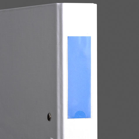 gbc Portaetichetta autoadesiva 19x75mm per raccoglitore 75x19. In vinile trasparente (colla acrilica trasparente) per inserire etichette sul dorso dei raccoglitori ad anelli.