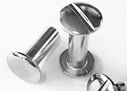 legatoria Viti sepolte rilegatura, NICHELATE, 15mm lunghezza mm 15, testa diametro 10mm, tubetto diametro 5mm, una testa fissa ed una mobile. Per lunghezza, si intende la distanza INTERNA tra le due teste, che corrisponde allo spessore del volume da rilegare leg452