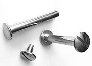 legatoria Viti sepolte rilegatura, NICHELATE, 40mm lunghezza mm 40, testa diametro 10mm, tubetto diametro 5mm, una testa fissa ed una mobile. Per lunghezza, si intende la distanza INTERNA tra le due teste, che corrisponde allo spessore del volume da rilegare leg457