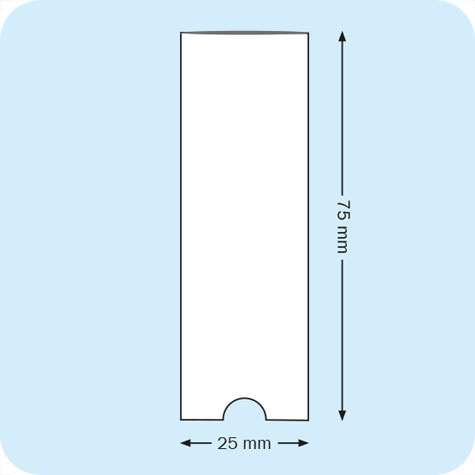 legatoria PortaEtichetteAdesivo EtichettaIntercambiabile, 25x75mm Formato 75x25mm. In vinile trasparente (colla acrilica trasparente) per inserire etichette sul dorso dei raccoglitori ad anelli.