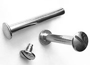 legatoria Viti sepolte rilegatura, NICHELATE, 60mm lunghezza mm 60, testa diametro 10mm, tubetto diametro 5mm, una testa fissa ed una mobile. Per lunghezza, si intende la distanza INTERNA tra le due teste, che corrisponde allo spessore del volume da rilegare leg461