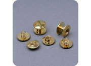 legatoria Viti sepolte rilegatura, OTTONATE, 3,5mm lunghezza 3,5 mm, testa diametro 10mm, tubetto diametro 5mm, una testa fissa ed una mobile. Per lunghezza, si intende la distanza INTERNA tra le due teste, che corrisponde allo spessore del volume da rilegare leg471