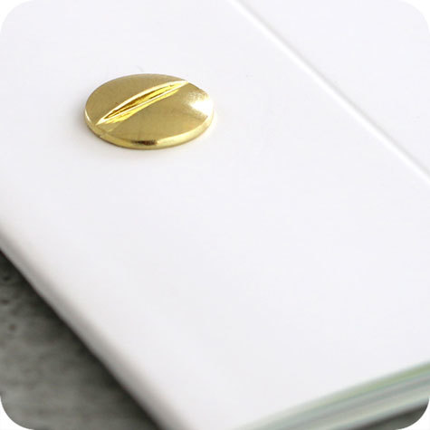legatoria Viti sepolte rilegatura, OTTONATE, 13mm lunghezza 13 mm, testa diametro 10mm, tubetto diametro 5mm, una testa fissa ed una mobile. La testa mobile ha intaglio a cacciavite. Per lunghezza, si intende la distanza INTERNA tra le due teste, che corrisponde allo spessore del volume da rilegare.