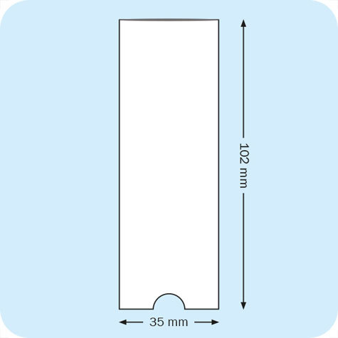 legatoria PortaEtichetteAdesivo EtichettaIntercambiabile, 35x102mm Formato 102x35mm. In vinile trasparente (colla acrilica trasparente) per inserire etichette sul dorso dei raccoglitori ad anelli.