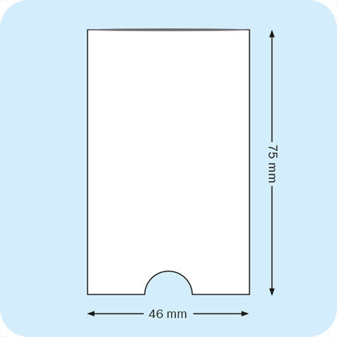 legatoria PortaEtichetteAdesivo EtichettaIntercambiabile, 46x75mm Formato 75x46mm. In vinile trasparente (colla acrilica trasparente) per inserire etichette sul dorso dei raccoglitori ad anelli.