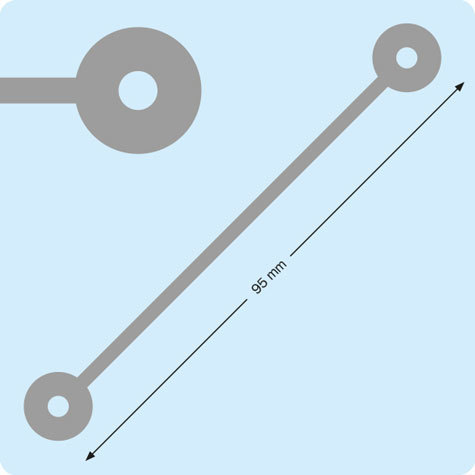 legatoria Maniglie viti sepolte, plastica. NERO maniglia lunga 95mm, con attacco ad occhiello, da integrare alle viti sepolte per rilegatura.