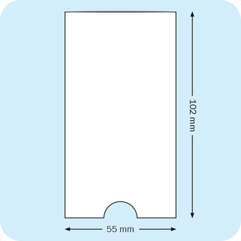 legatoria PortaEtichetteAdesivo EtichettaIntercambiabile, 55x102mm Formato 102x55mm. In vinile trasparente (colla acrilica trasparente) per inserire etichette sul dorso dei raccoglitori ad anelli.