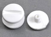 legatoria Viti sepolte rilegatura, plastica 3,5mm  BIANCO, lunghezza mm 3,5, diametro testa 12mm, diametro tubetto 5mm, una testa fissa ed una mobile, LVI6003. Per lunghezza, si intende la distanza INTERNA tra le due teste, che corrisponde allo spessore del volume da rilegare leg502